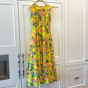 Banjanan Iris Floral Yellow Dress M